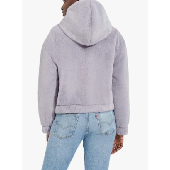 UGG Medium Mandy Faux Fur Hoodie Ii Sweater Cloudy Grey Coat Jacket - Picture 4 of 12